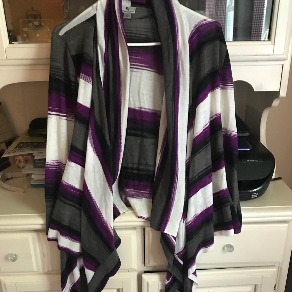 Purple~Grey~White Light Cardigan